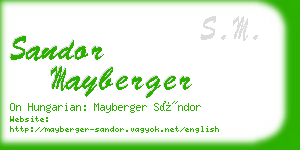 sandor mayberger business card